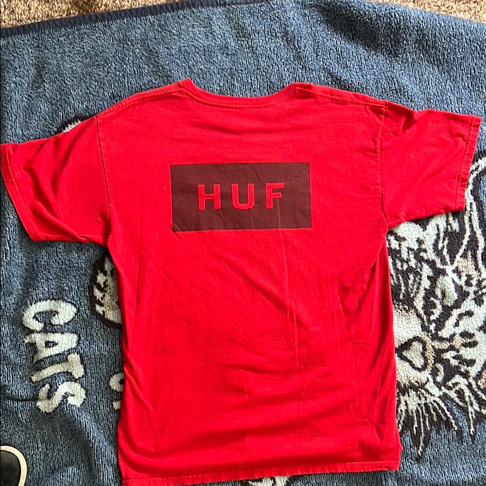 HUF Vibrant Red Tee with Logo